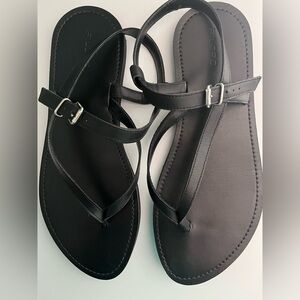 🌸Anthropologie Pilcro Black Minimalist Sandals (Size 10-10.5) EU 41